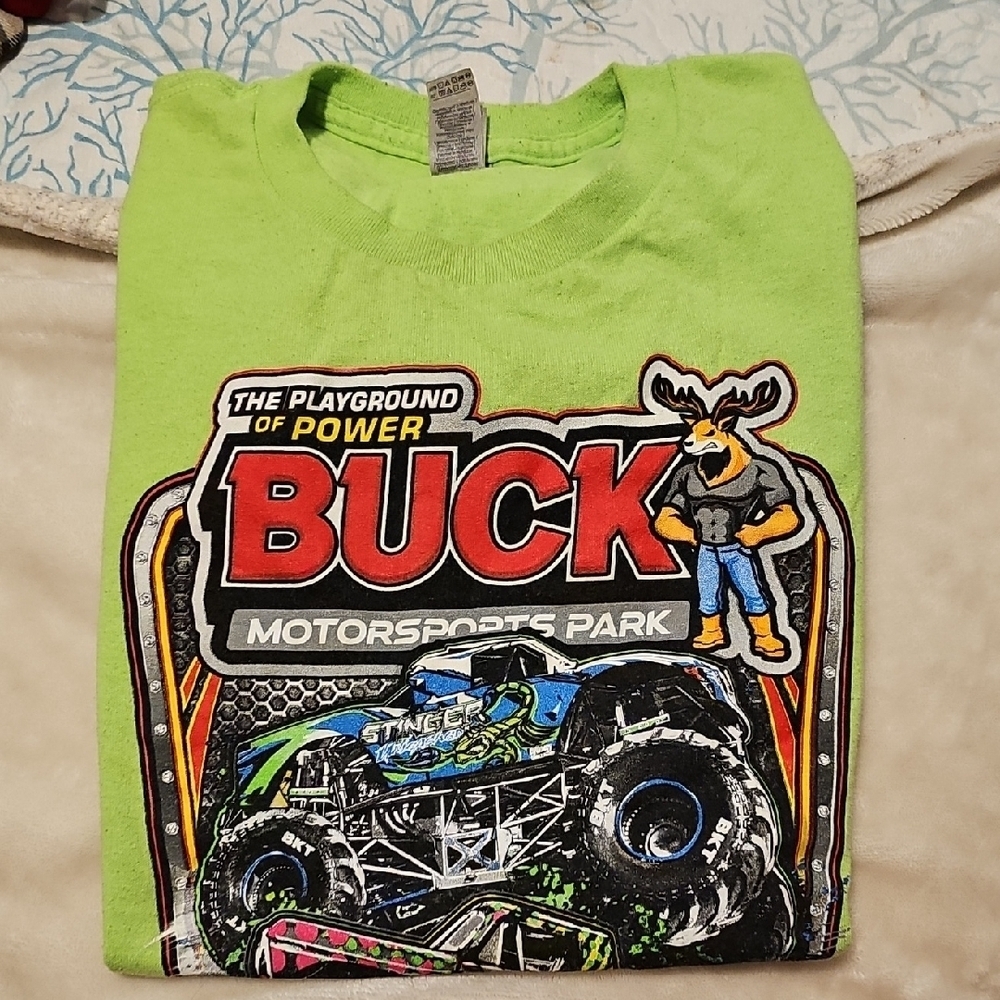 Gildan Lime Green Buck Motorsports Park T-Shirt